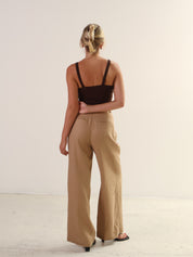 Khaki Wide Leg Milani Pants