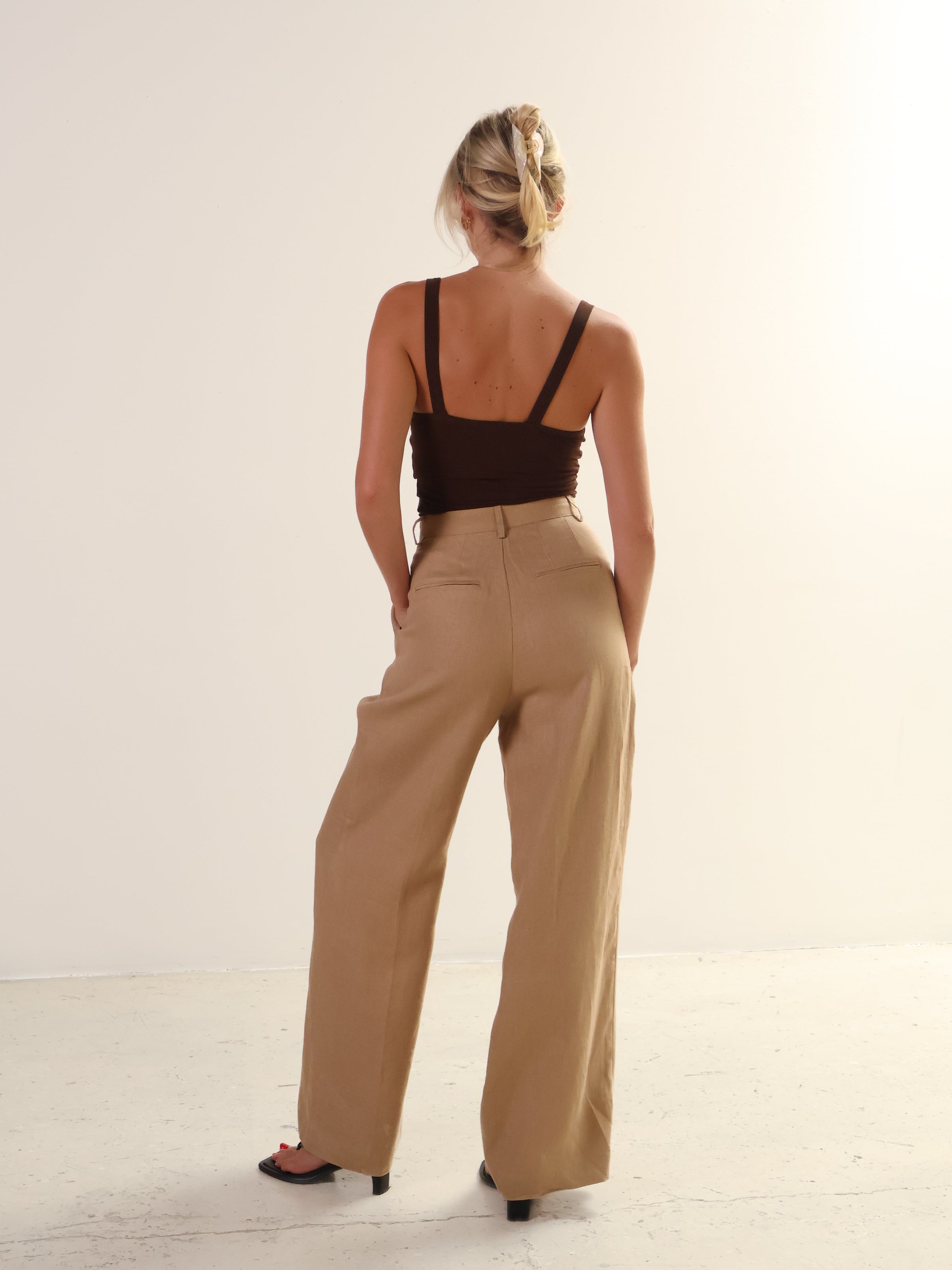 Khaki Wide Leg Milani Pants