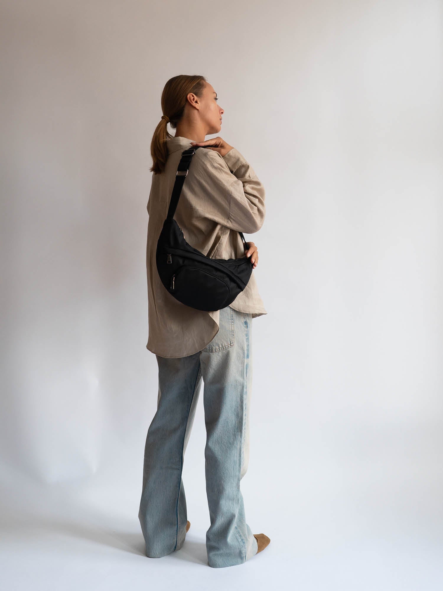 Jade Matte Twill Bag - Black