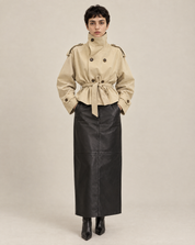Khaki Cropped Trench Coat