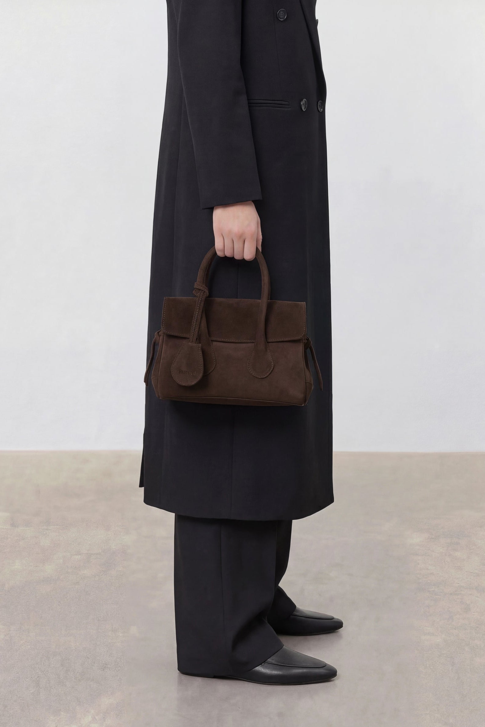 Flattered Chocolate Suede Lydia Mini Bag