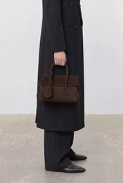 Flattered Chocolate Suede Lydia Mini Bag