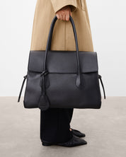 Flattered Lydia Tote Bag Grained Leather Black