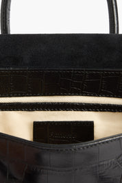Flattered Black Leather Croco Lydia Mini Bag