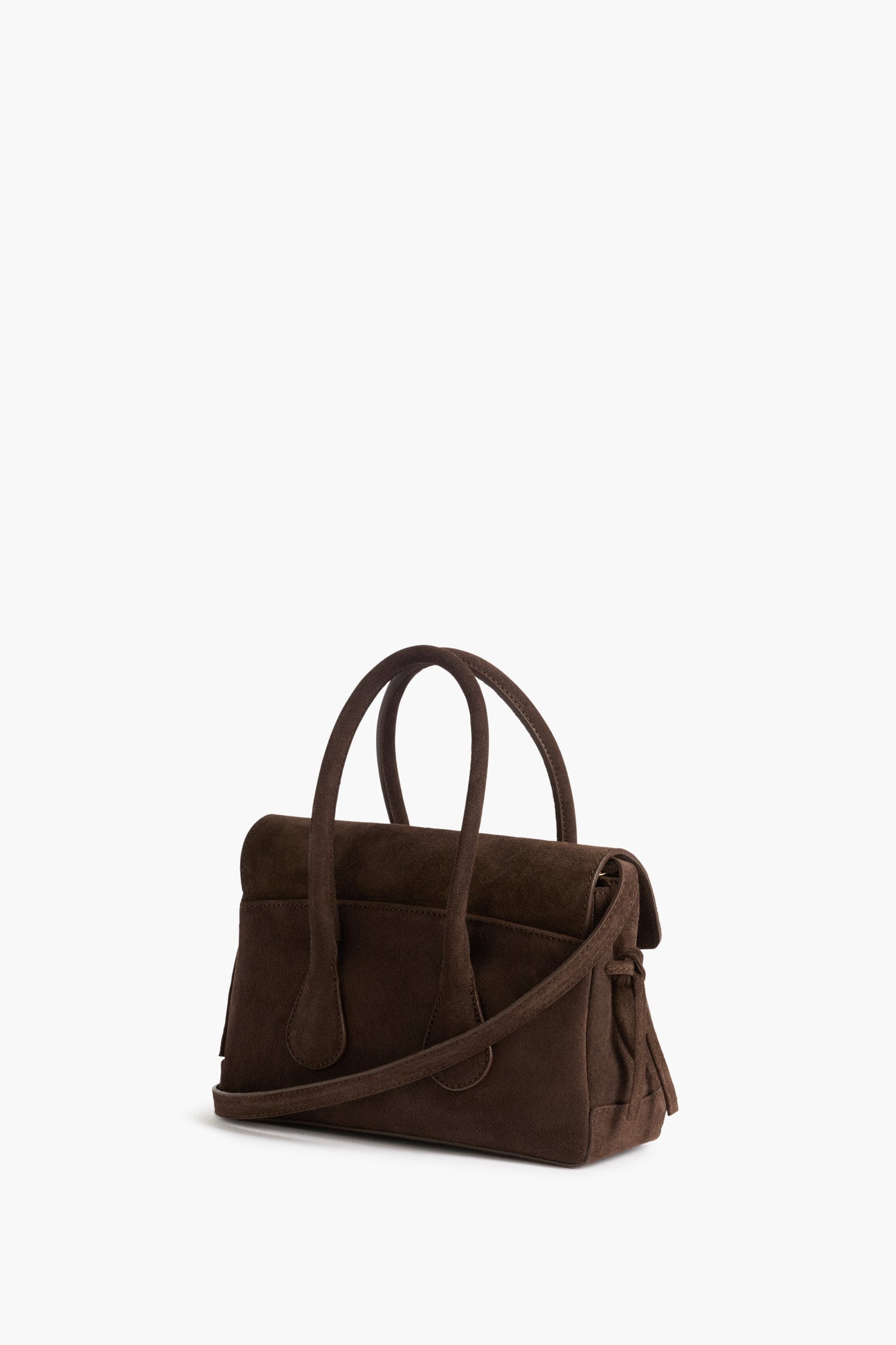 Flattered Chocolate Suede Lydia Mini Bag