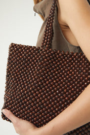 Brie Leon Wooden Bead Madera Tote Bag