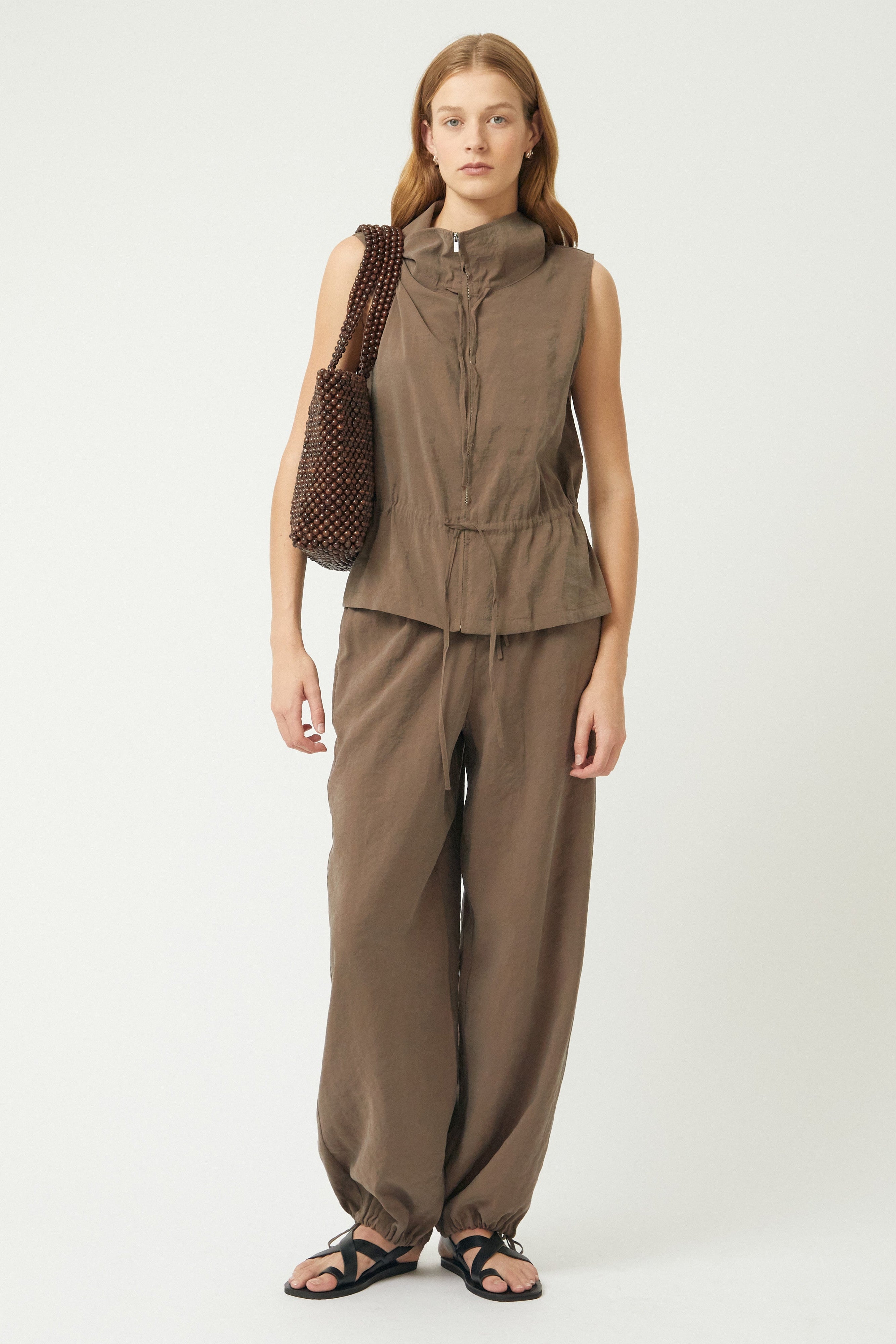 Brie Leon Wooden Bead Madera Tote Bag