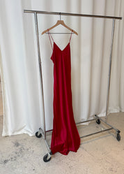 Vintage Red Silk Slip Dress