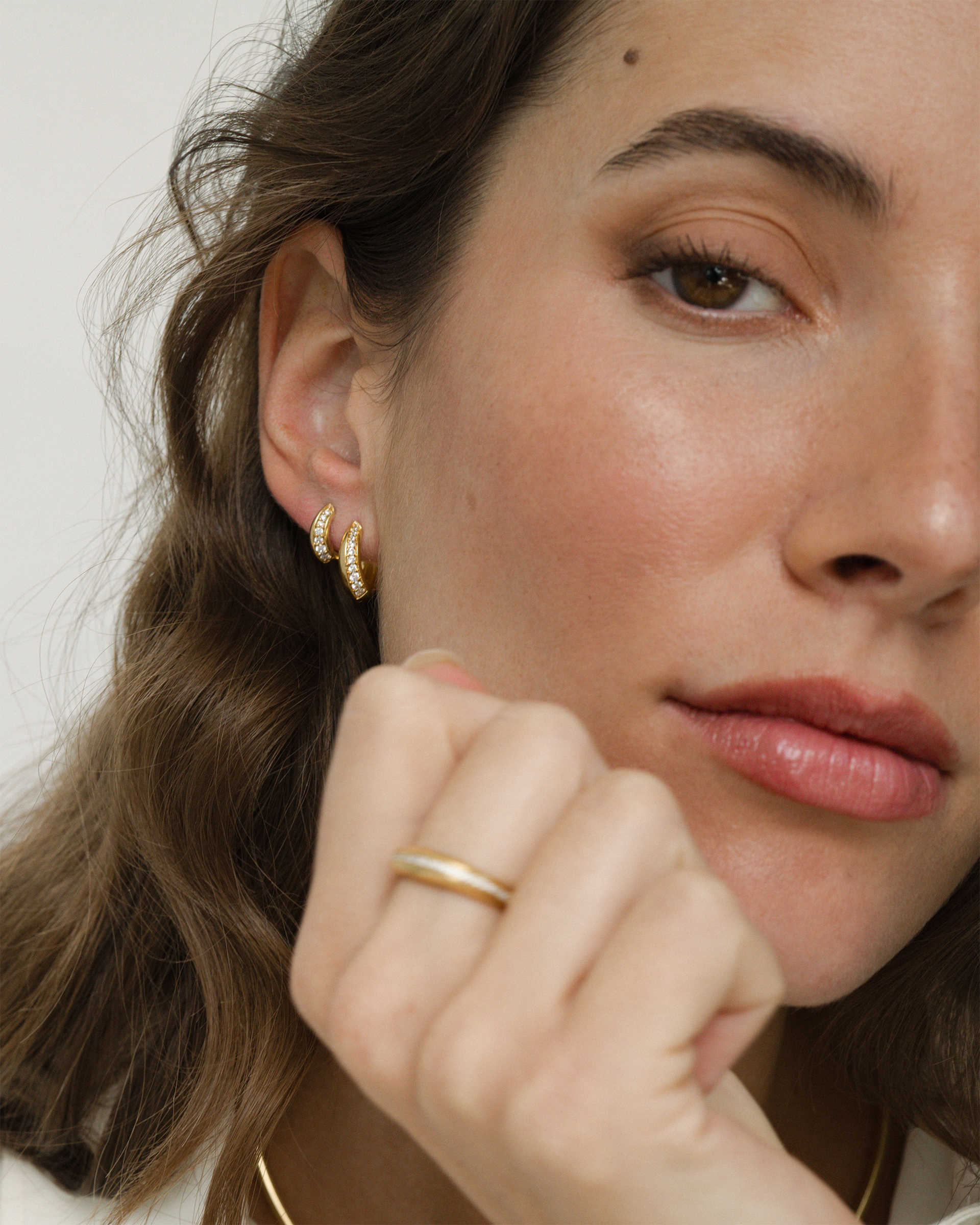 Gold Petite Corey Pave Hoops