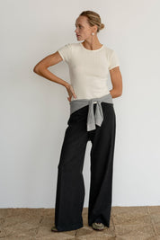 Donni Cream Pointelle Baby Tee