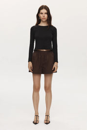 Marle Chocolate Cotton Alisa Shorts