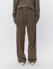 Day Brown Graphic Wool Stripe Trousers