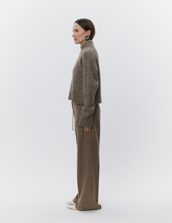 Day Brown Graphic Wool Stripe Trousers