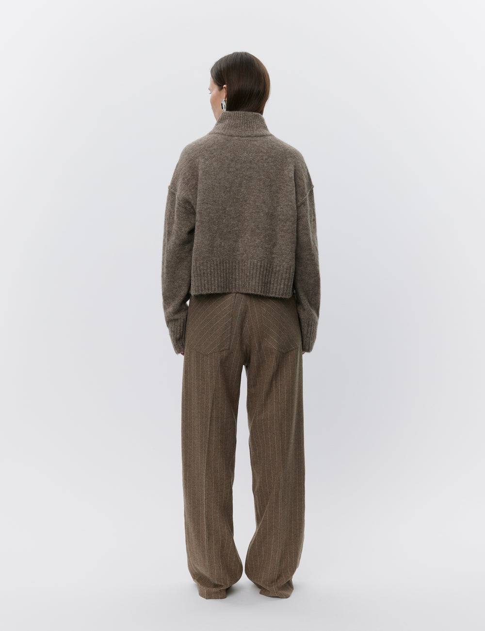 Day Brown Graphic Wool Stripe Trousers