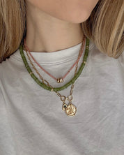 Mod + Jo Sonia Gemstone Necklace - Pesto