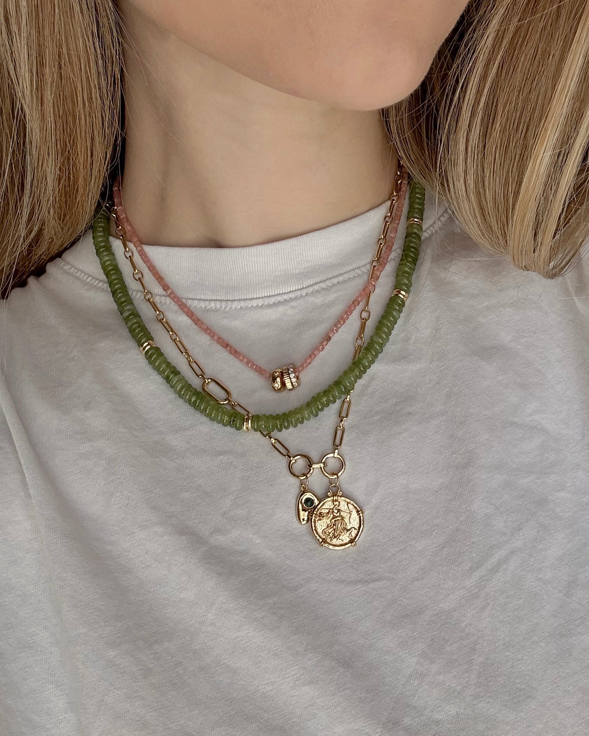 Mod + Jo Sonia Gemstone Necklace - Pesto