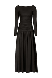 Black Sera Low Back Drop Waist Dress