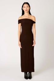 Espresso Off the Shoulder Clara Dress