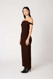 Espresso Off the Shoulder Clara Dress