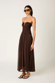 Espresso Beverly Strapless Dress