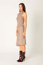 Brown Plaid Parce Skirt