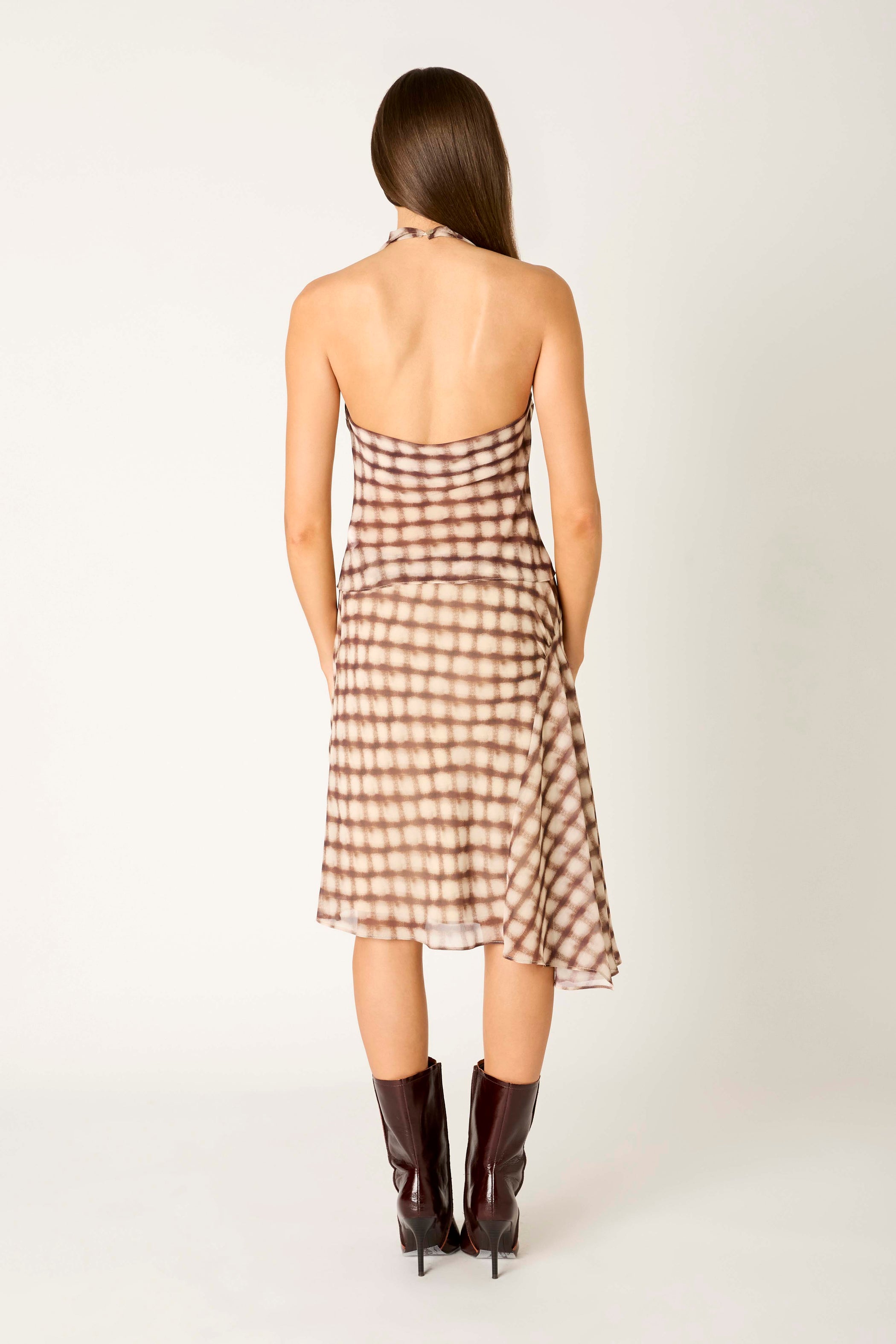 Brown Plaid Parce Skirt