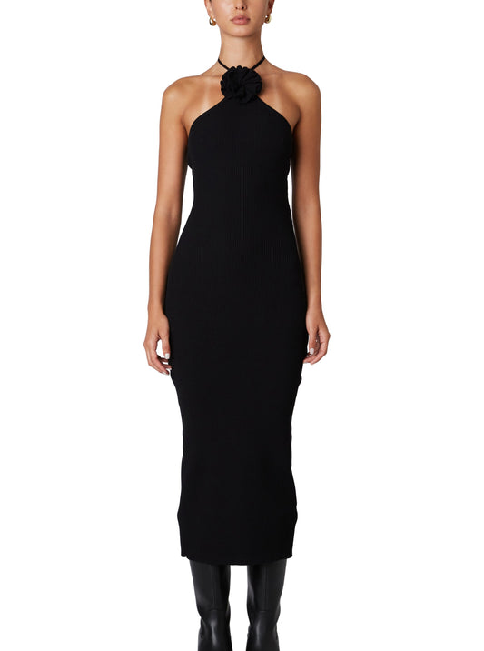 Black Coeur Knit Halter Dress