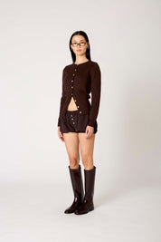 Espresso Knit Sophia Cardigan