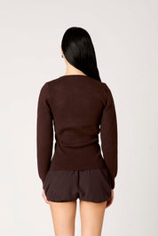 Espresso Knit Sophia Cardigan