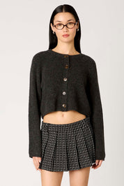 Charcoal Cropped Lisa Cardigan