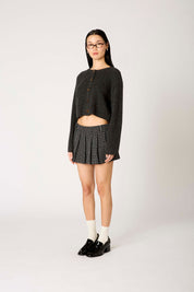 Charcoal Cropped Lisa Cardigan