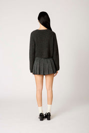 Charcoal Cropped Lisa Cardigan