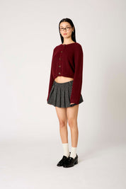 Burgundy Cropped Lisa Cardigan