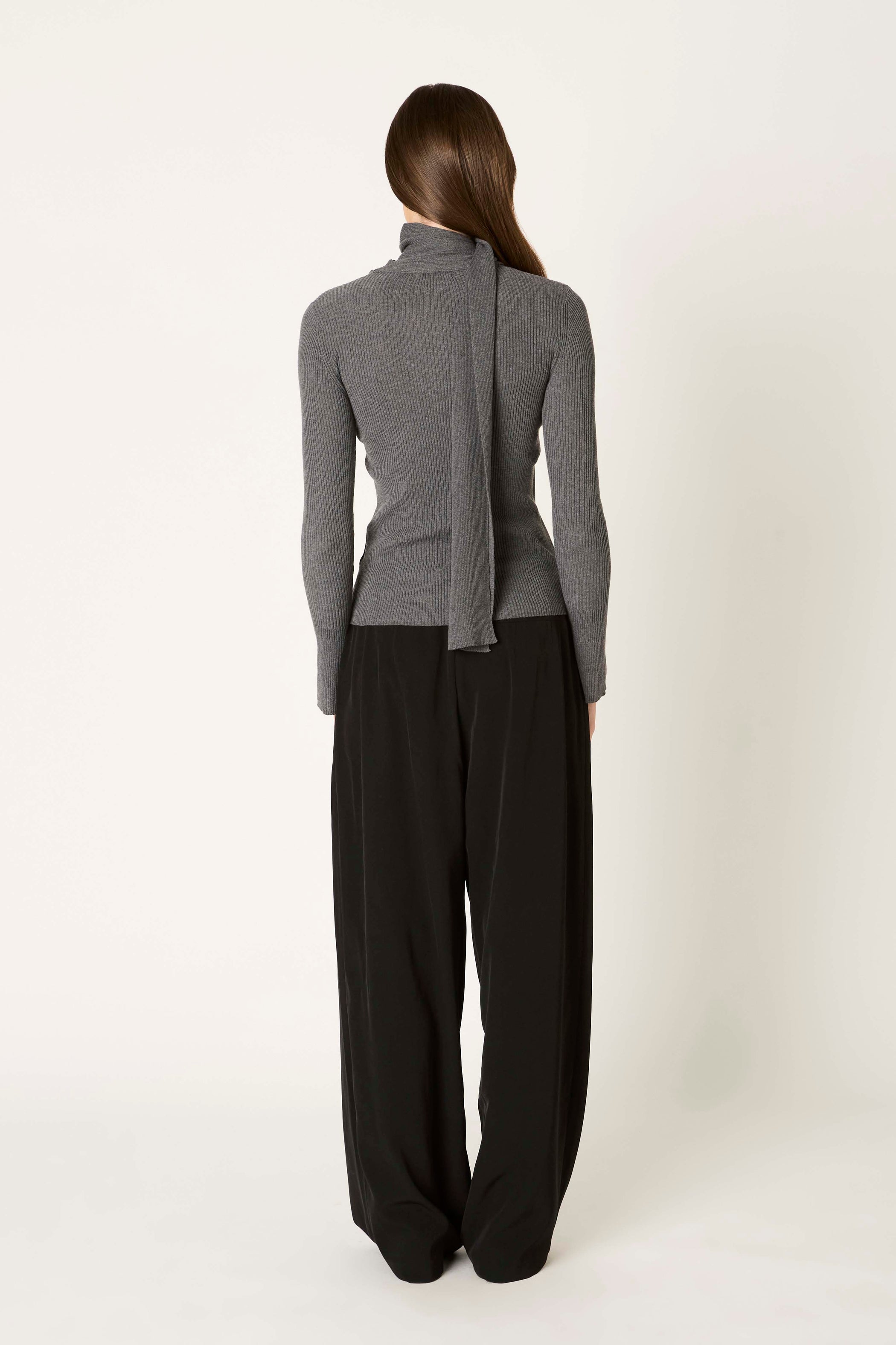 Charcoal Cardigan w/ Scarf