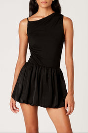 Black Asymmetrical Katrina Top