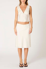 Ecru Satin Celia Top