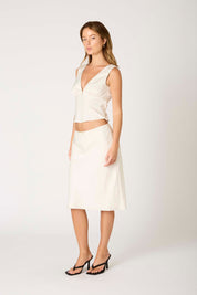 Ecru Satin Celia Top