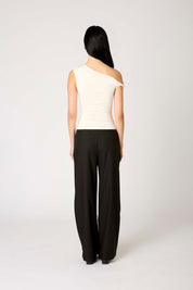Asymmetrical Off the Shoulder Fraise Top