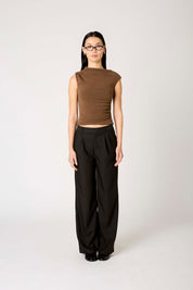 Mocha Asymmetric Marge Top