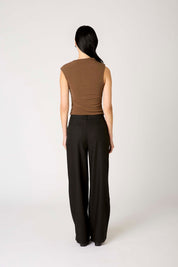 Mocha Asymmetric Marge Top