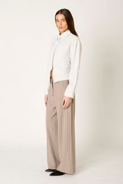 Lace Back Striped Button Up w/ Tie
