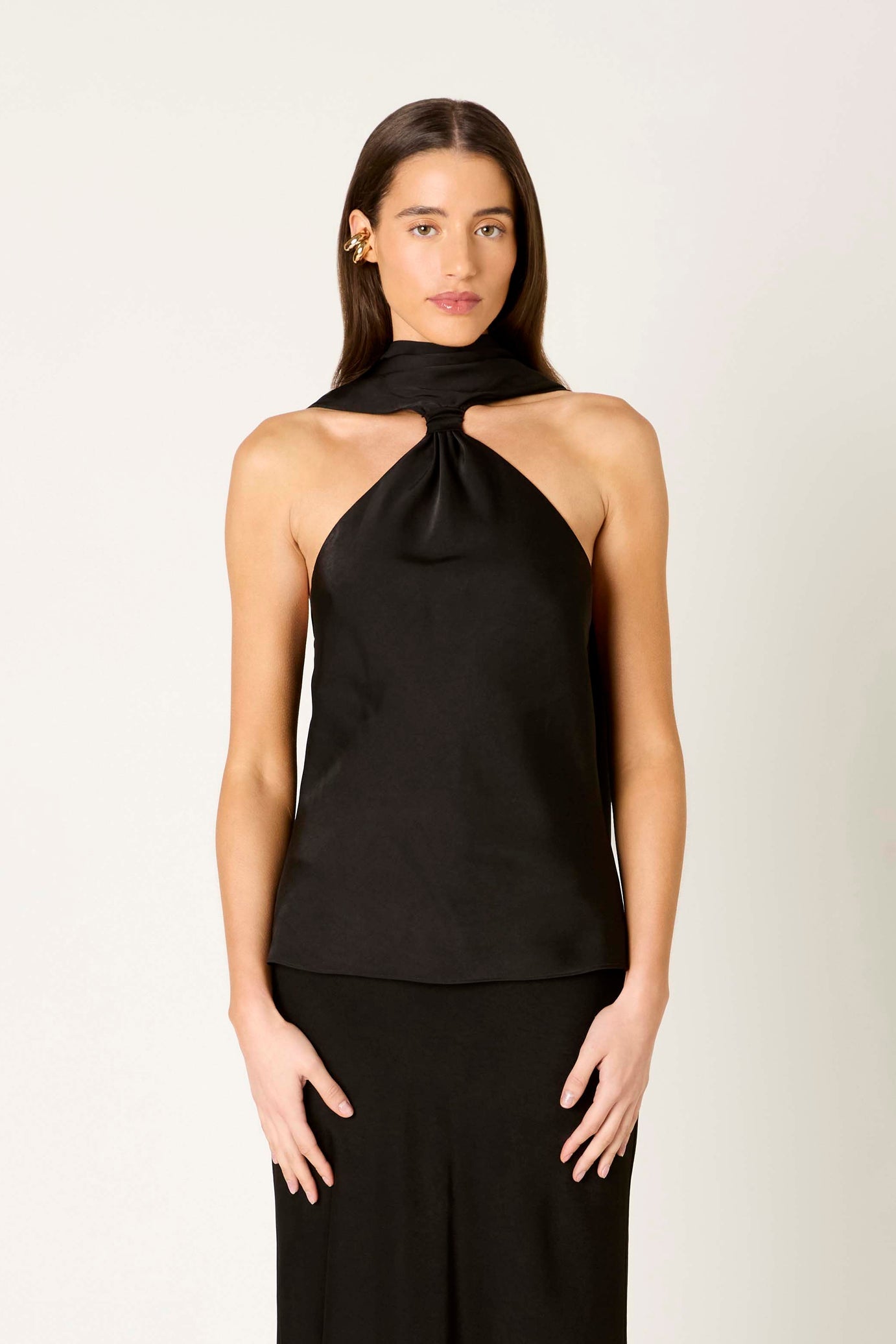 Black Elinor Halter Top