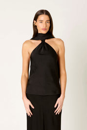 Black Elinor Halter Top
