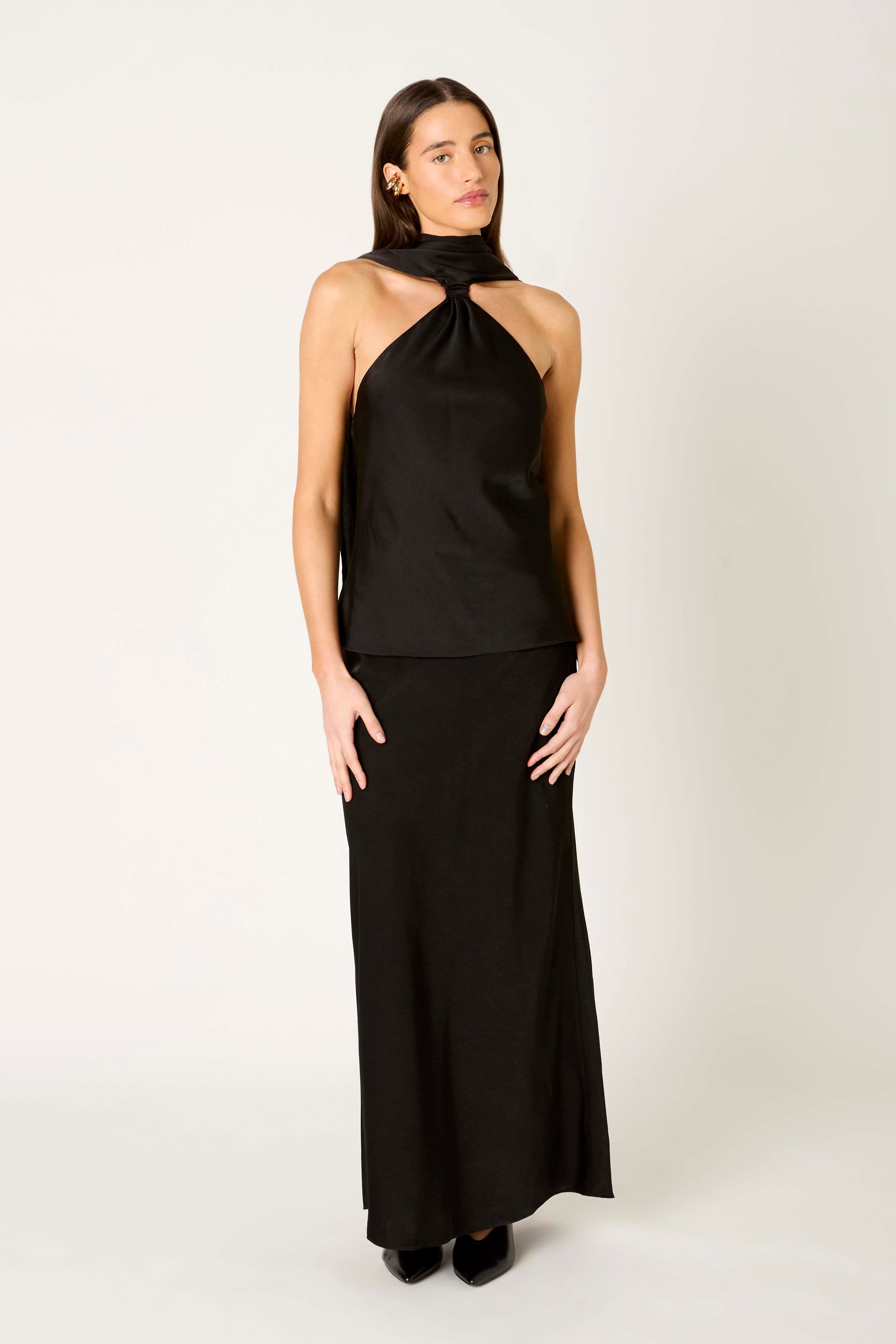 Black Elinor Halter Top