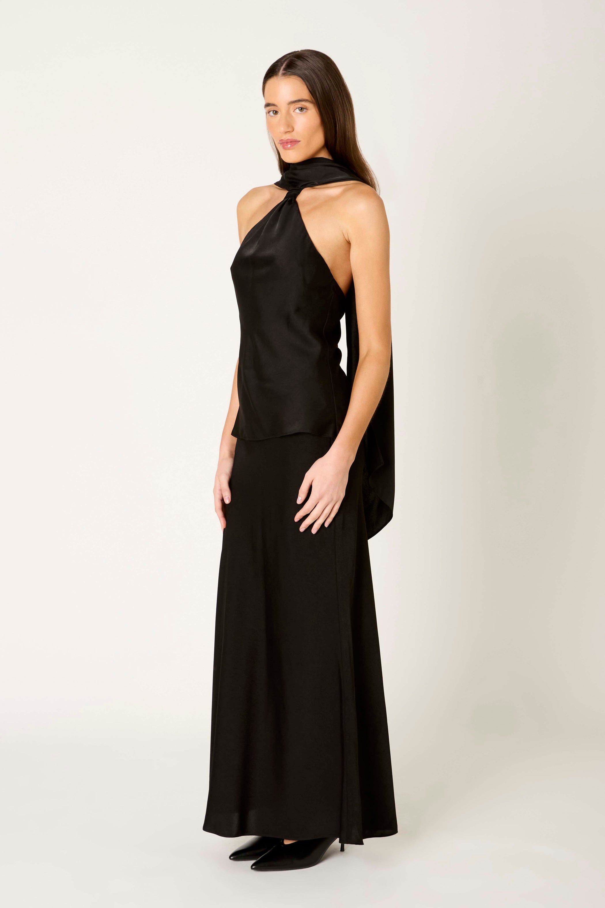 Black Elinor Halter Top