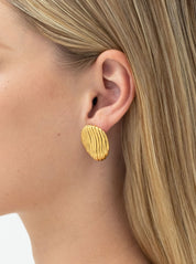 Nina Gordon Small Gold Paloma Dome Earrings