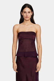 Ownley Plum Patrice Strapless Top