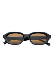 Tokyo Acetate Rectangular Sunglasses - Black/Brown