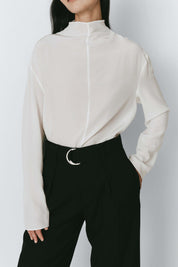 Rue Sophie Allard Silk Mock Neck Top