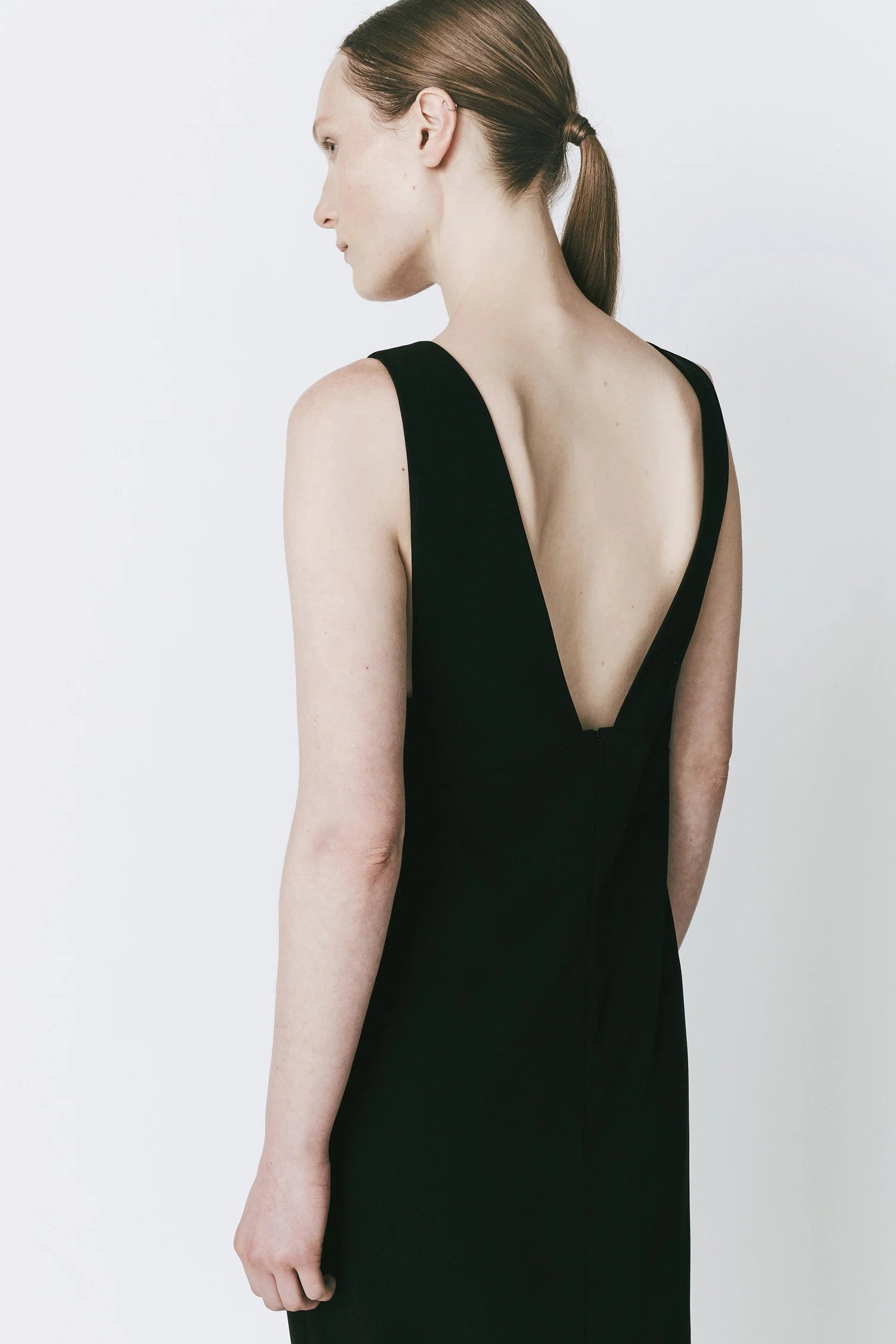 Rue Sophie Black Deep V Melis Dress